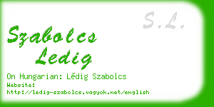 szabolcs ledig business card
